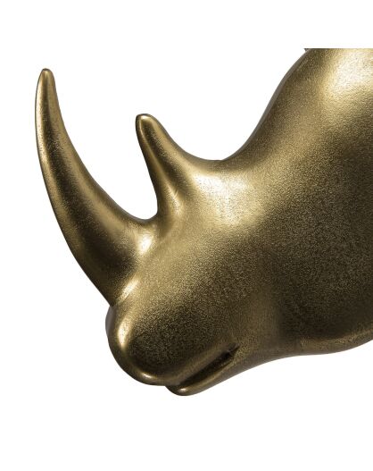 Sculpture rhinoceros Jonas dorée - 29x33x33 cm